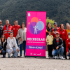Participantes y equipo de Recreolab durante jornada recreodeportiva comunitaria en Bogotá