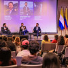 Foto del alcalde Carlos Fernando Galán durante la presentación del informe de calidad de vida de 'Bogotá Cómo Vamos'.