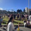 Foto de un ejercicio de evacuación en Bogotá.
