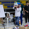 Foto de recepción de donaciones.