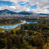 Foto aérea del parque Metropolitano Simón Bolívar, uno de los más grandes de Bogotá.