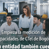 Imagen que muestra un grupo de personas hablando y el texto: empieza la medición de capacidades CTeI de Bogotá 