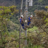 Foto que muestra personas con el uniforme de Enel Colombia realizando labores de mantenimiento