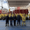 Directora del Cuerpo de Bomberos de Bogotá y el equipo especializado que se desplazará a Tolima.