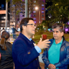 Secretario de Seguridad, César Restrepo, conversando con la comunidad de Chapinero en el parque de los Hippies.
