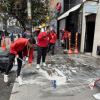 Foto de funcionarios del distrito en operativo de limpieza 