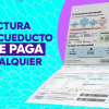 Foto que muesta una factura del Acueducto de Bogotá junto al texto tu factura del acueducto no se paga en cualquier parte