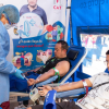 Foto de personas doanando sangre en Bogotá