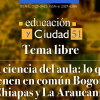 Imagen gráfica con el texto Educación y Ciudad tema libre 