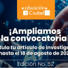 Imagen gráfica con el texto: Ampliamos la convocatoria postula tu artículo de investigación hasta el 18 de agosto 