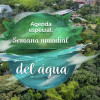 Pieza gráfica sobre la Semana Mundial del Agua con vista aérea del Jardín Botánico de Bogotá y sus domos de colección vegetal. En el centro aparece el texto: ´Agenda especial: Semana mundial del agua´.