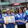 Funcionarias del Instituto Distrital de Turismo durante la campaña "Ninguna vida tiene precio"