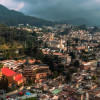 Foto aérea de Bogotá en el centro de la capital.