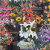 Foto de ramos de flores en puntos comerciales del IPES en Bogotá.