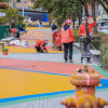 Foto de una intervención de valla vial local en Suba, al norte de Bogotá.