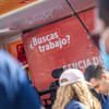 Foto de una feria de empleo en Bogotá.