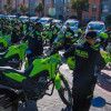 Foto de las nuevas motocicletas y vehículos entregados a la Policía de Bogotá.