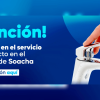 Imagen con el texto: atención novedades en el servicio del acueducto en el municipio de Soacha 
