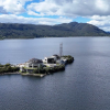 Foto aérea del embalse San Rafael, que suministra agua potable a Bogotá.