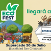 Imagen gráfica con el texto: EcoFest llegará a SuperCADE 20 de Julio 