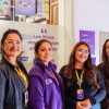 Imagen de 3 mujeres y un hombre mediadores de Leo Radio en la Biblioteca pública FUGA