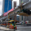 Foto de un frente de obra de la Línea 1 del Metro de Bogotá en la avenida Caracas.