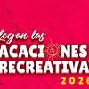Imagen gráfica de fondo fucsia con textura desgastada que anuncia “¡Llegan las Vacaciones Recreativas 2026!”. En la parte superior aparecen los logotipos “Bogotá Mi Ciudad Mi Casa” y “Bogotá”.