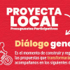 Imagen gráfica con el texto: Proyecta Local Presupuestos Participativos 
