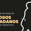 Imagen de fondo negro con un señor caminando y un texto Consulta las jornadas de Diálogos Ciudadanos.