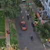 Imagen aérea de patrullaje en el barrio Bella Suiza, en el norte de Bogotá.