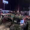 Uniformados de la Policía Militar durante operativo en la avenida 68.
