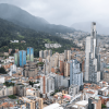 Foto panorámica de Bogotá y vista del centro de la ciudad.