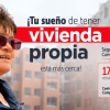 Foto que muestra una mujer sonriendo y el texto: tu suelo de tener vivienda propia