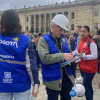 Foto de personas participantes en el Simulacro Distrital de Bogotá 2026.