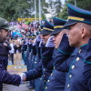 Foto del alcalde Carlos Fernando Galán durante la ceremonia de ascenso de la Policía.