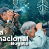 Foto de un grupo de adultos mayores revisando paisajes en Bogotá con binoculares.