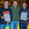 Imagen del alcalde Carlos Fernando Galán, y de Totó Parente, secretario de Cultura y Economía Creativa de São Paulo.