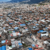 Foto paranorámica de Bogotá que muestra edificios y calles