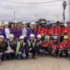 Trabajadores y trabajadoras del Metro de Bogotá con mujeres de la Secretaría de la Mujer