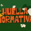 Logo de Huella Normativa, biblioteca jurídica animalista del IDPYBA, en fondo verde con ilustraciones de animales domésticos y silvestres de Bogotá.