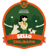 Insignia del Instituto de Protección y Bienestar Animal de Bogotá con el texto “INSTITUTO DISTRITAL DE PROTECCIÓN Y BIENESTAR ANIMAL” junto a un icono de huella. En una cinta naranja se lee “SELLO” y debajo “ZOOLIDARIO”.