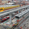 Foto de un frente de obra del Metro de Bogotá