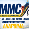 Afiche promocional de la Media Maratón de Cundinamarca 2026 con las siglas “MMC”, una ilustración de corredores y el texto “5K, 10K y 21K de recorridos”, “31 de julio de 2026” y “Anapoima” sobre fondo blanco y detalles en azul y amarillo.