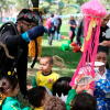 Imagen de muchos biños disfrutando de una activiada en Bebés al Parque de Idartes.
