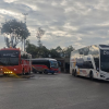 Foto de buses en una de las sedes de la Terminal de Transporte de Bogotá