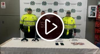 En video dos hombres capturados por hurto en Ciudad Bolívar ¡Tenían un revólver!