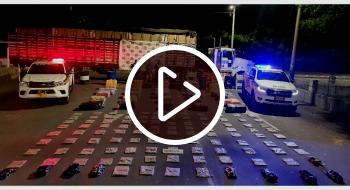 ¡Video! Carga de madera ocultaba una tonelada de marihuana con destino a Bogotá