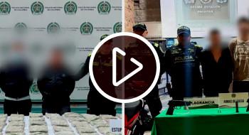 Un collage de fotos de capturas en Bogotá