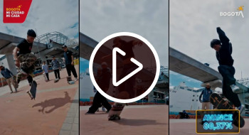 Foto de grupo de skaters de Bogotá